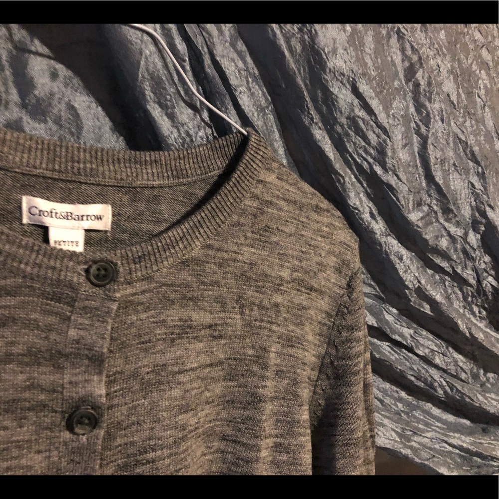Croft and Barrow Marled Gray Cardigan